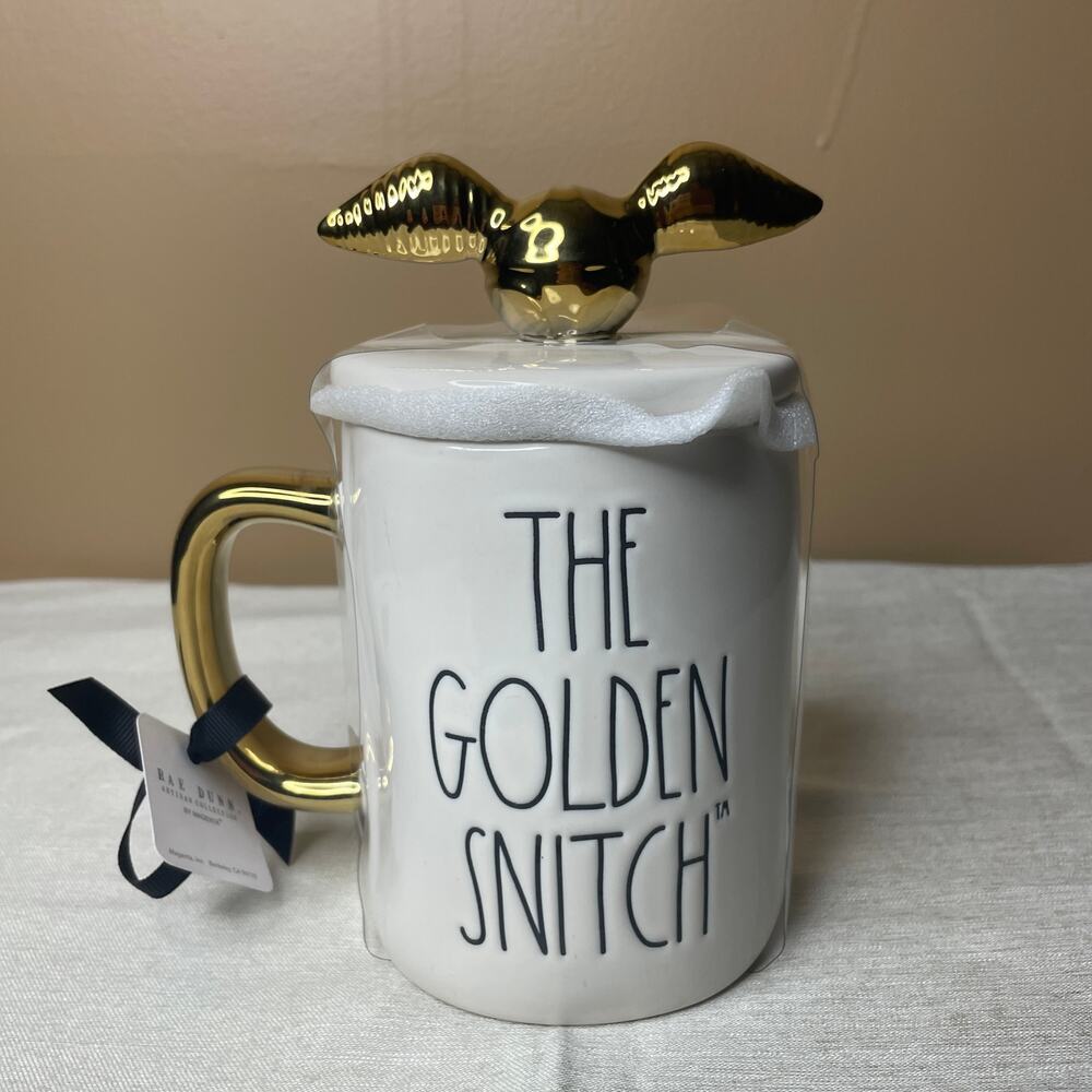Rae Dunn x Harry Potter The Golden Snitch Mug with Lid new